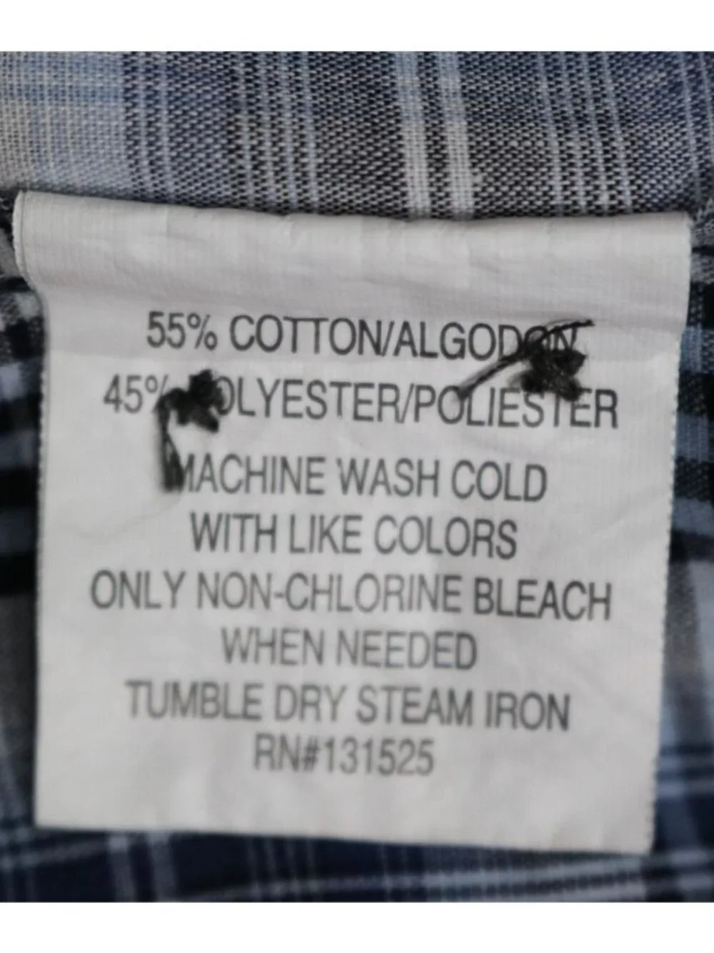 Western Utility Shirt Men XL Navy Plaid Button Up Indie Grunge Skater VTG 90 Y2K - Picture 9 of 10